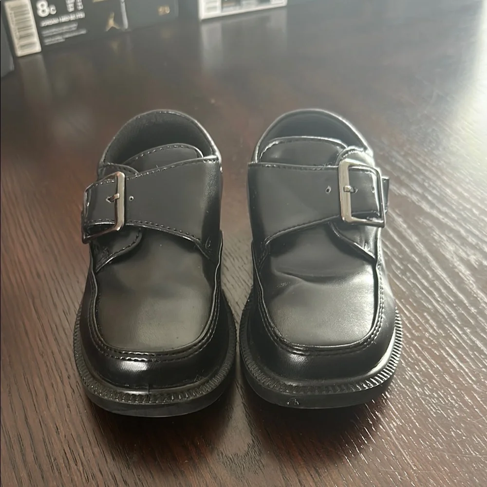 French Toast Boys Black School Uniform Dress Shoes Buckle Strap Size 7 NWT